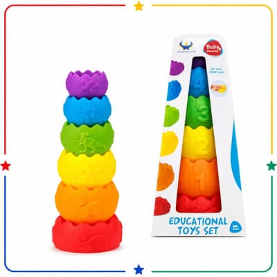 Juego apilable de goma